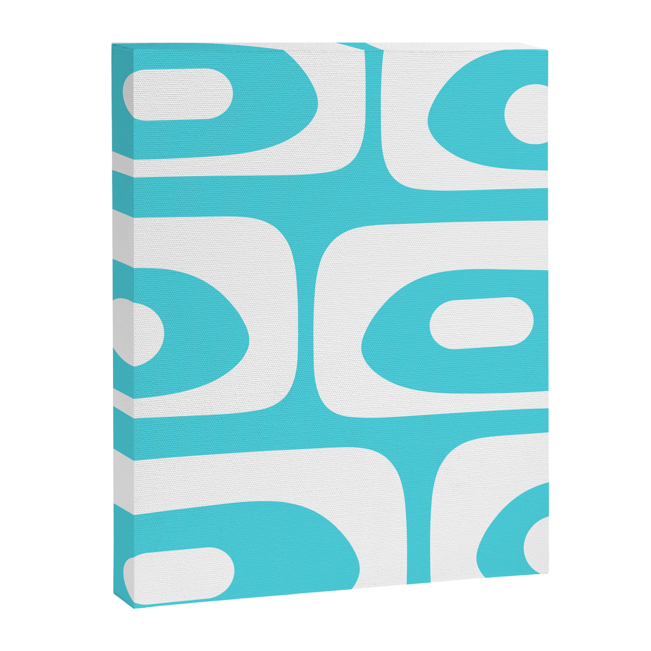 Robin's Egg Blue Turquoise Mid Century Modern Piquet Minimalist Abstract Canvas Print Gallery Image 8