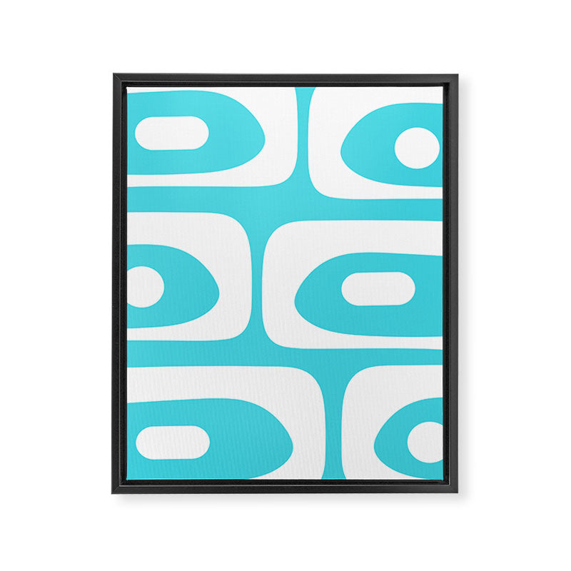 Robin's Egg Blue Turquoise Mid Century Modern Piquet Minimalist Abstract Framed Canvas Print Gallery Image 8