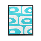 Robin's Egg Blue Turquoise Mid Century Modern Piquet Minimalist Abstract Framed Canvas Print Gallery Image 8