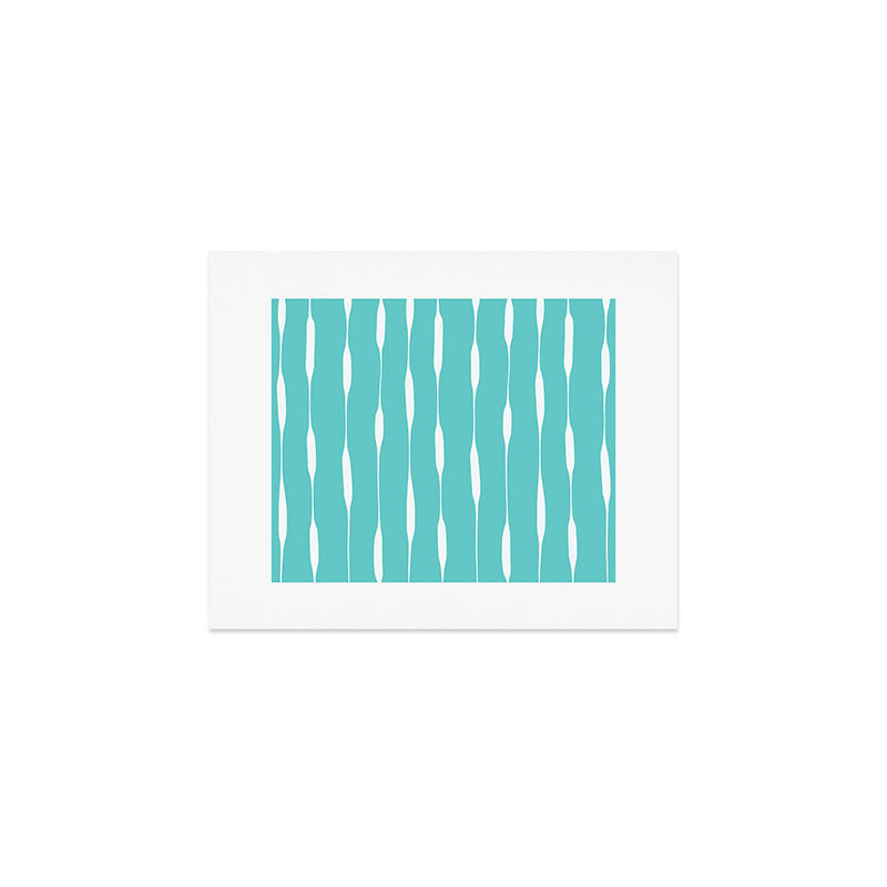 Robin's Egg Blue Turquoise Threaded Stripes Minimalist Modern Pattern Art Print Gallery Image 1