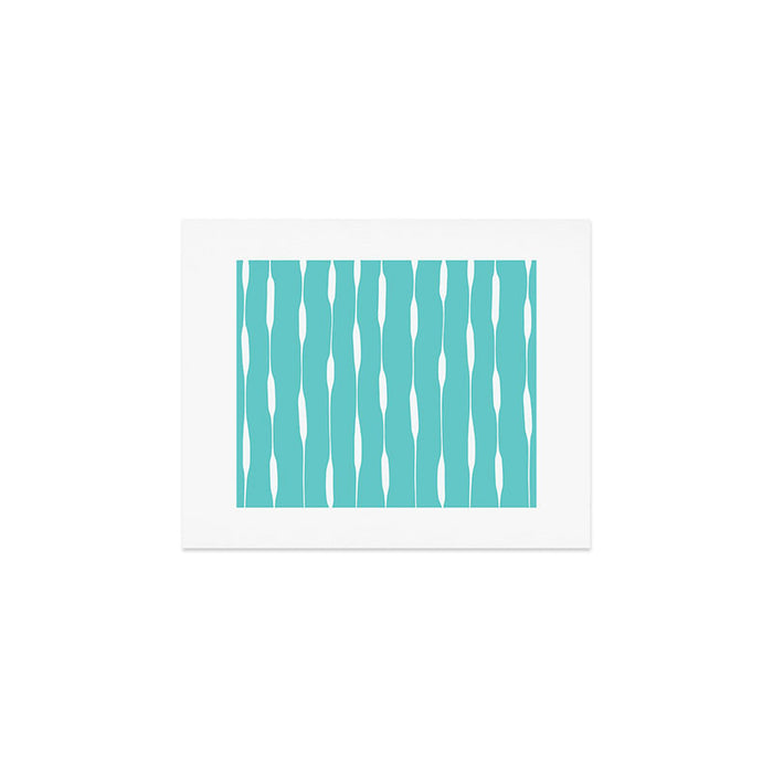 Robin's Egg Blue Turquoise Threaded Stripes Minimalist Modern Pattern Art Print Gallery Image 1