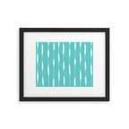 Robin's Egg Blue Turquoise Threaded Stripes Minimalist Modern Pattern Framed Art Print Gallery Image 5