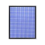 Royal Blue Fine Weave Mid Century Modern Minimalist Woven Line Pattern with White Framed Canvas Print Gallery Image 8