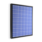 Royal Blue Fine Weave Mid Century Modern Minimalist Woven Line Pattern with White Framed Canvas Print Gallery Image 2