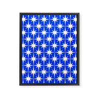 Royal Blue Mid Century Modern Atomic Age Starburst Stars Pattern Framed Canvas Print Gallery Image 6