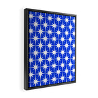 Royal Blue Mid Century Modern Atomic Age Starburst Stars Pattern Framed Canvas Print Gallery Image 2