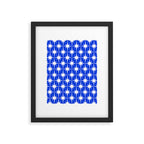 Royal Blue Mid Century Modern Atomic Age Starburst Stars Pattern Framed Art Print Gallery Image 5
