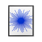 Royal Blue Mid Century Modern Minimal Sunburst Retro Sun Framed Canvas Print Gallery Image 8