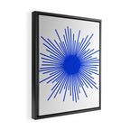 Royal Blue Mid Century Modern Minimal Sunburst Retro Sun Framed Canvas Print Gallery Image 2