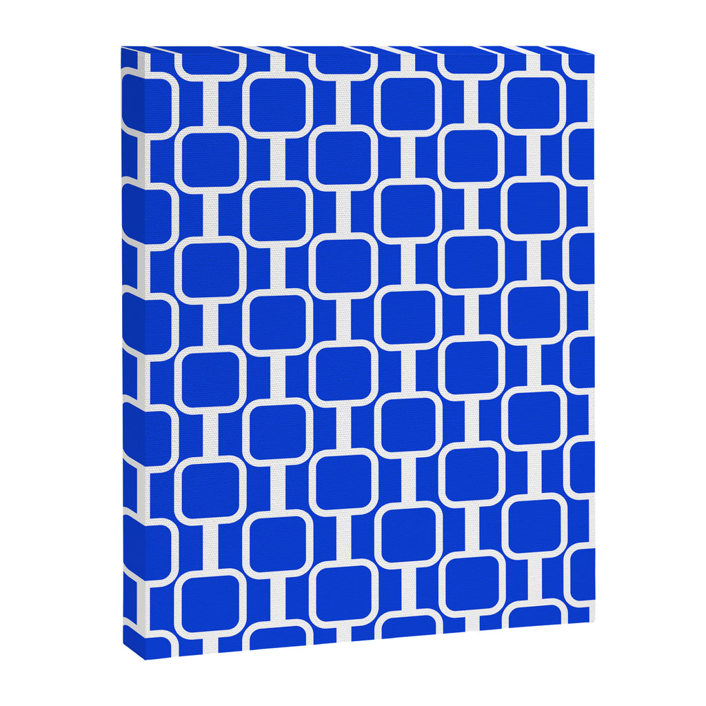 Royal Blue Mod Links Midcentury Modern Geometric Pattern Canvas Print Gallery Image 8