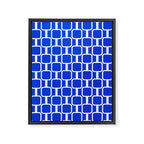Royal Blue Mod Links Midcentury Modern Geometric Pattern Framed Canvas Print Gallery Image 8