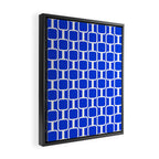 Royal Blue Mod Links Midcentury Modern Geometric Pattern Framed Canvas Print Gallery Image 2