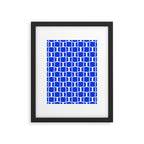 Royal Blue Mod Links Midcentury Modern Geometric Pattern Framed Art Print Gallery Image 6