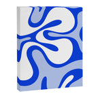 Royal Blue Smooth Contours Retro Contemporary Abstract Pattern Canvas Print Gallery Image 6