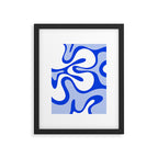 Royal Blue Smooth Contours Retro Contemporary Abstract Pattern Framed Art Print Gallery Image 5