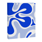 Royal Blue Smooth Contours Retro Contemporary Abstract Pattern with Light Blue Canvas Print Gallery Image 6