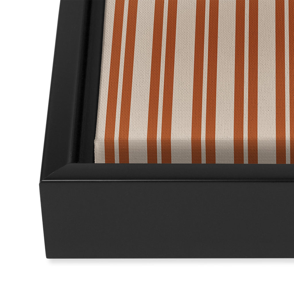 Rust Clay and Putty Classic Double Stripe Pattern Framed Canvas Print Gallery Image 3