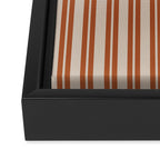 Rust Clay and Putty Classic Double Stripe Pattern Framed Canvas Print Gallery Image 3