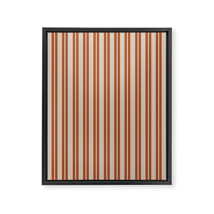 Rust Clay and Putty Classic Double Stripe Pattern Framed Canvas Print Gallery Image 1