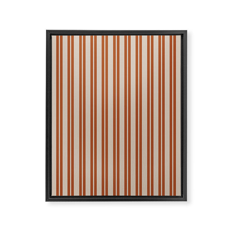Rust Clay and Putty Classic Double Stripe Pattern Framed Canvas Print Gallery Image 8
