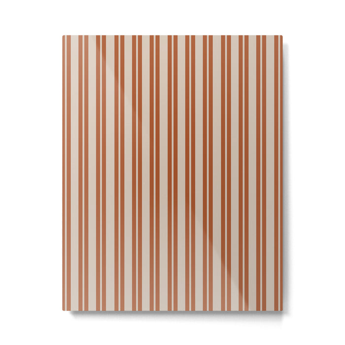Rust Clay and Putty Classic Double Stripe Pattern Metal Print Gallery Image 1