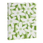 Sage and Olive Green Trippy Wavy Striped Flower Pattern Canvas Print Gallery Image 8