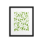 Sage and Olive Green Trippy Wavy Striped Flower Pattern Framed Art Print Gallery Image 6