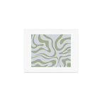 Sage and Silver Liquid Swirl Abstract Art Print Gallery Image 1