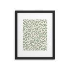 Sage Green and Almond Beige Abstract Modern Scala Media Pattern Framed Art Print Gallery Image 5