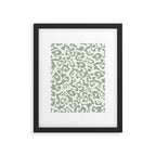 Sage Green and Off White Abstract Modern Scala Media Pattern Framed Art Print Gallery Image 5