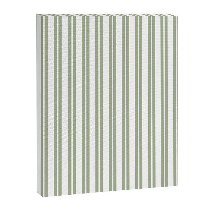 Sage Green and White Classic Double Striped Pattern  Canvas Print Gallery Image 1