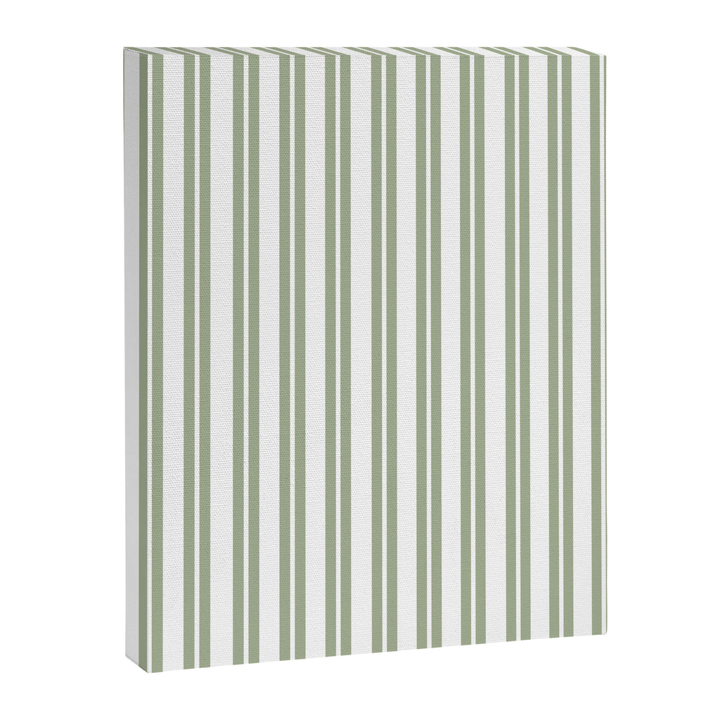 Sage Green and White Classic Double Striped Pattern  Canvas Print Gallery Image 8