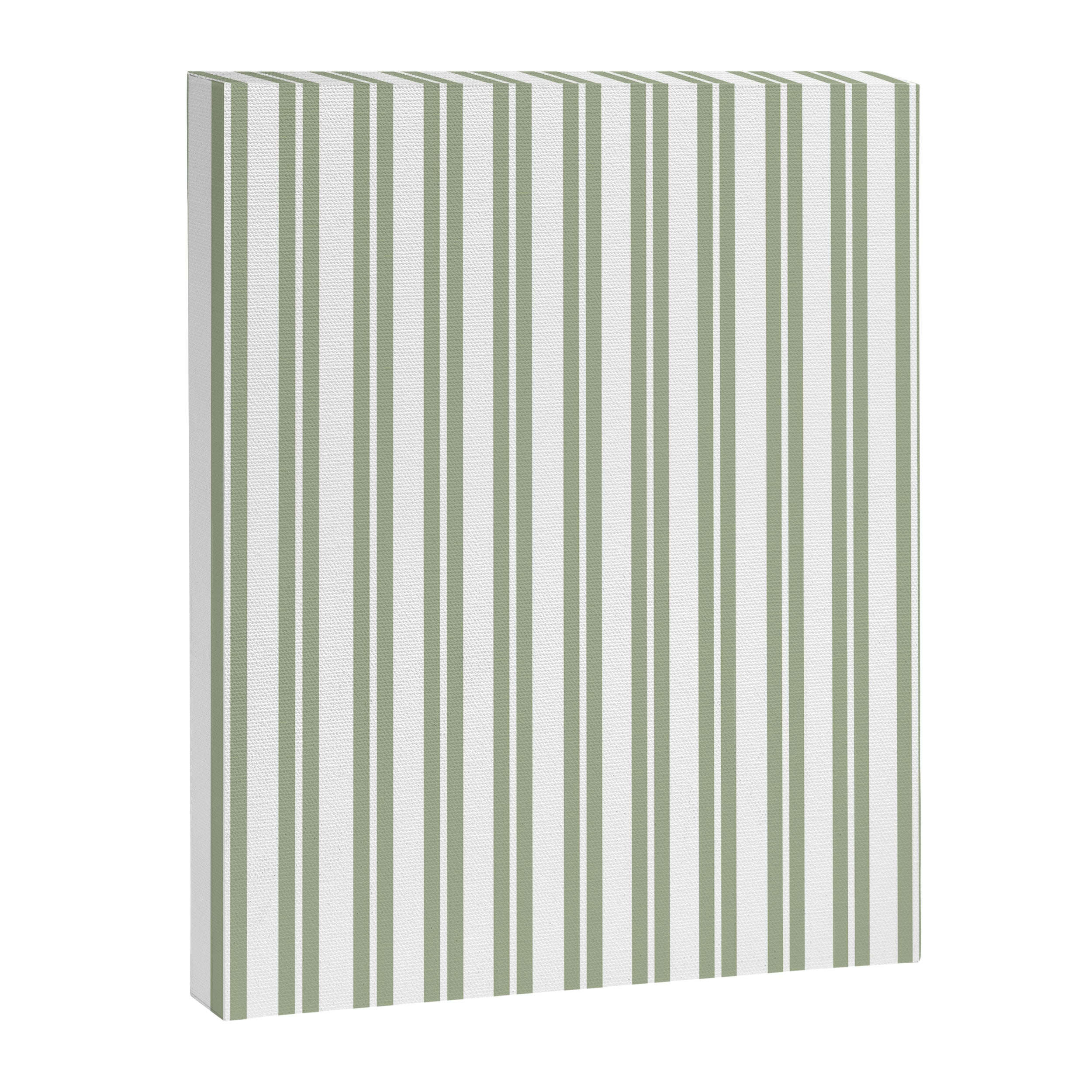 Sage Green and White Classic Double Striped Pattern  Canvas Print Gallery Image 8