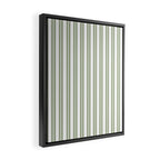 Sage Green and White Classic Double Striped Pattern  Framed Canvas Print Gallery Image 2