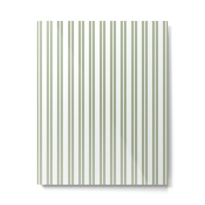 Sage Green and White Classic Double Striped Pattern  Metal Print Gallery Image 1