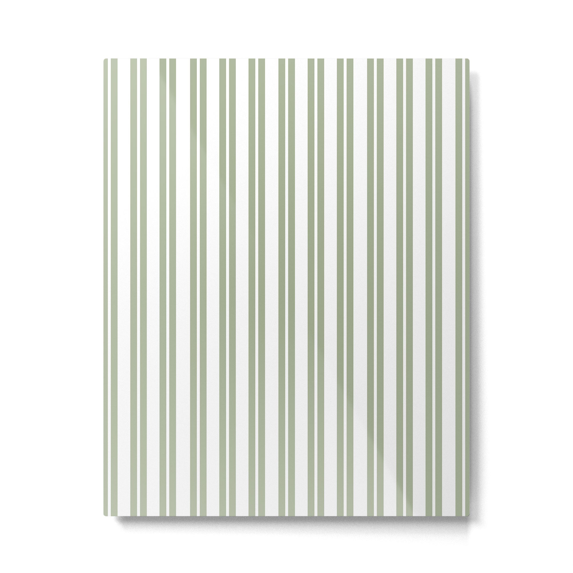 Sage Green and White Classic Double Striped Pattern  Metal Print Gallery Image 6