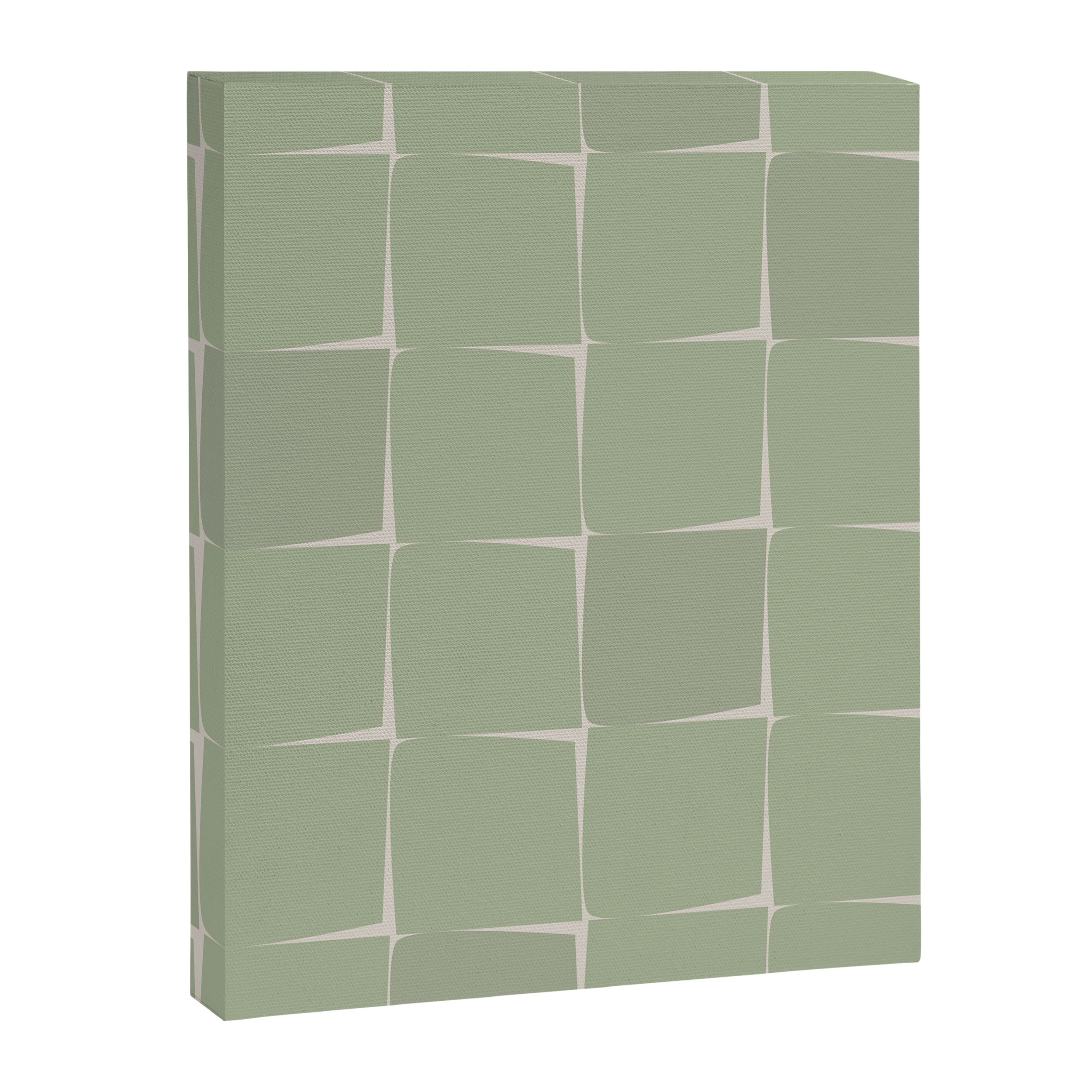 Sage Green Flux Midcentury Modern Check Grid Pattern Canvas Print Gallery Image 8