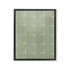 Sage Green Flux Midcentury Modern Check Grid Pattern Framed Canvas Print Gallery Image 8