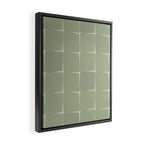Sage Green Flux Midcentury Modern Check Grid Pattern Framed Canvas Print Gallery Image 2