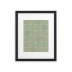 Sage Green Flux Midcentury Modern Check Grid Pattern Framed Art Print Gallery Image 6