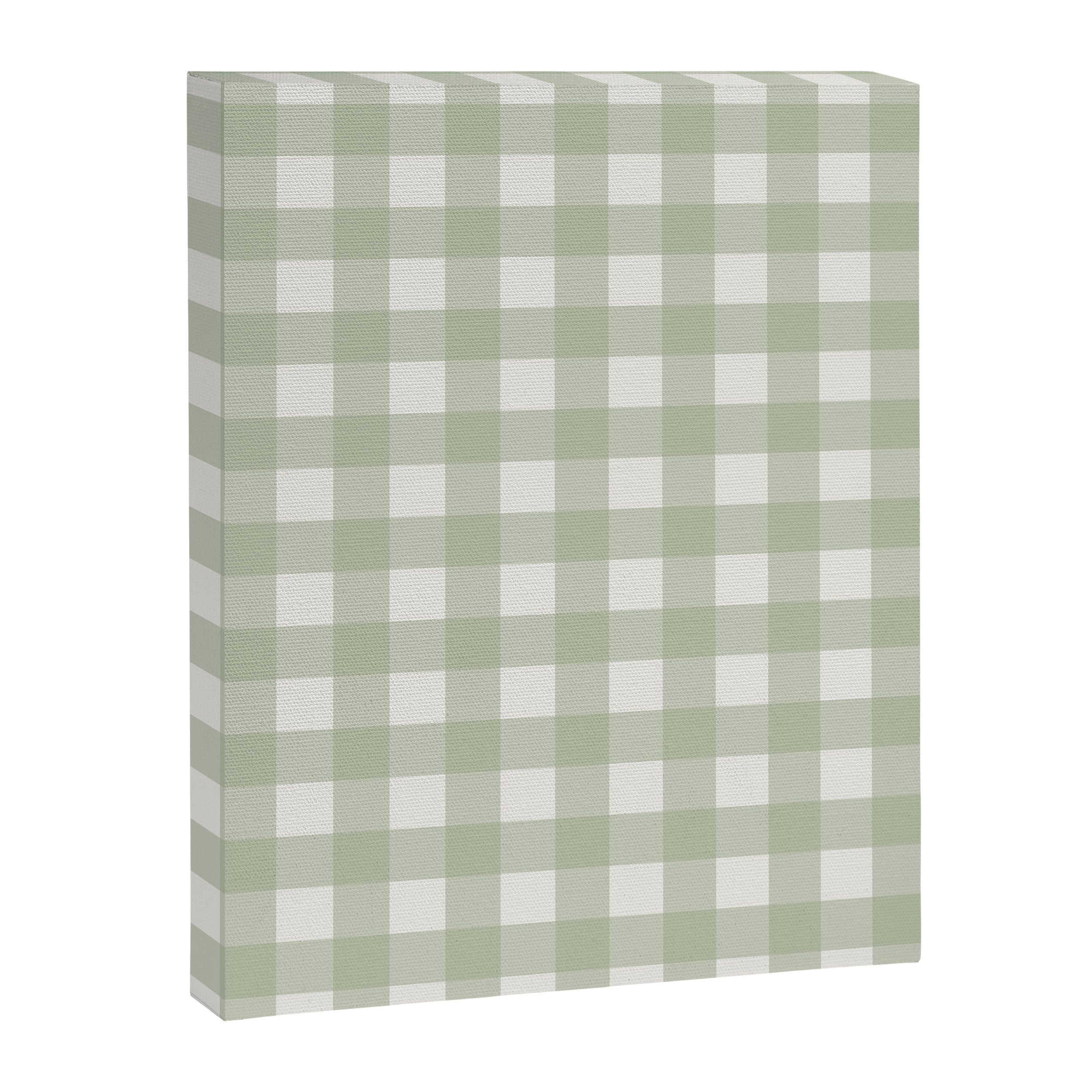 Sage Green Gingham Check Pattern Canvas Print Gallery Image 8