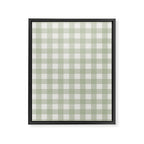 Sage Green Gingham Check Pattern Framed Canvas Print Gallery Image 8