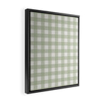 Sage Green Gingham Check Pattern Framed Canvas Print Gallery Image 2
