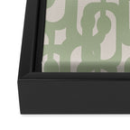 Sage Green Mid Century Modern Loop Abstract Neutral Pattern Framed Canvas Print Gallery Image 3
