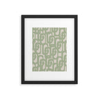 Sage Green Mid Century Modern Loop Abstract Neutral Pattern Framed Art Print Gallery Image 6