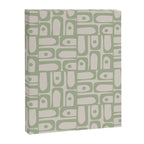 Sage Green Mid Century Modern Piquet Geometric Multi Pattern on Muted Beige Canvas Print Gallery Image 8