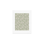 Sage Green Mid Century Modern Piquet Geometric Multi Pattern on Muted Beige Art Print Gallery Image 1