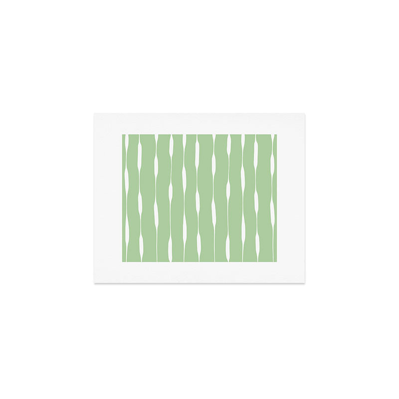Sage Green Threaded Stripes Minimalist Modern Pattern Art Print Gallery Image 1