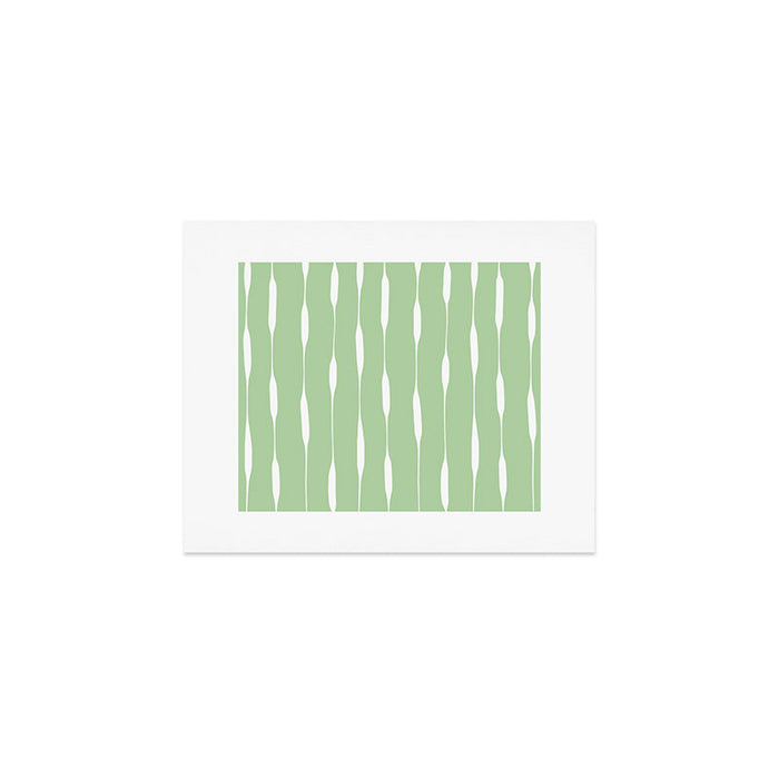 Sage Green Threaded Stripes Minimalist Modern Pattern Art Print Gallery Image 1