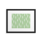 Sage Green Threaded Stripes Minimalist Modern Pattern Framed Art Print Gallery Image 5